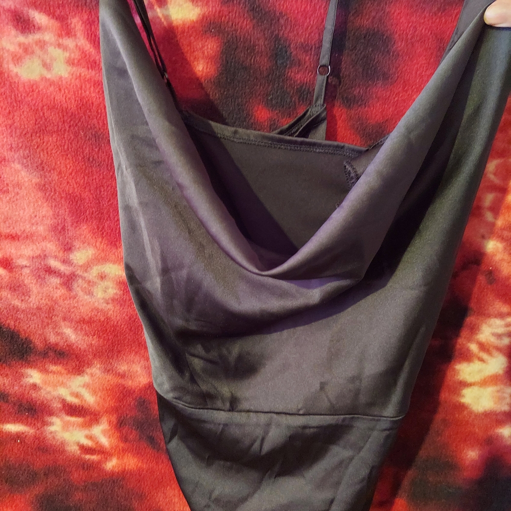Nwot Nasty Gal Elegant Black Satin Cowl Neck Top